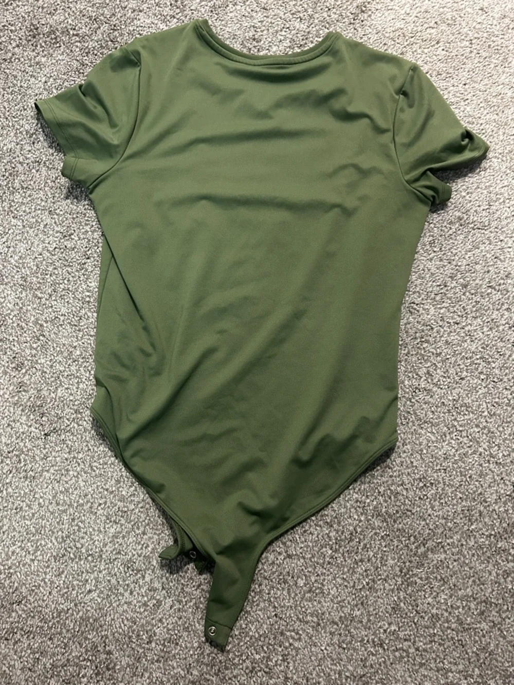 Olive Green Short Sleeve One-Piece Bodysuit - Picture 2 of 2
